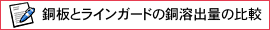 銅板とラインガードの銅溶出量の比較